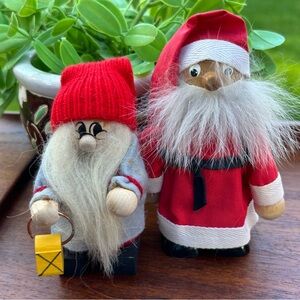 Vintage LJUNGSTROMS OF SWEDEN Tomte Handmade Set of 2